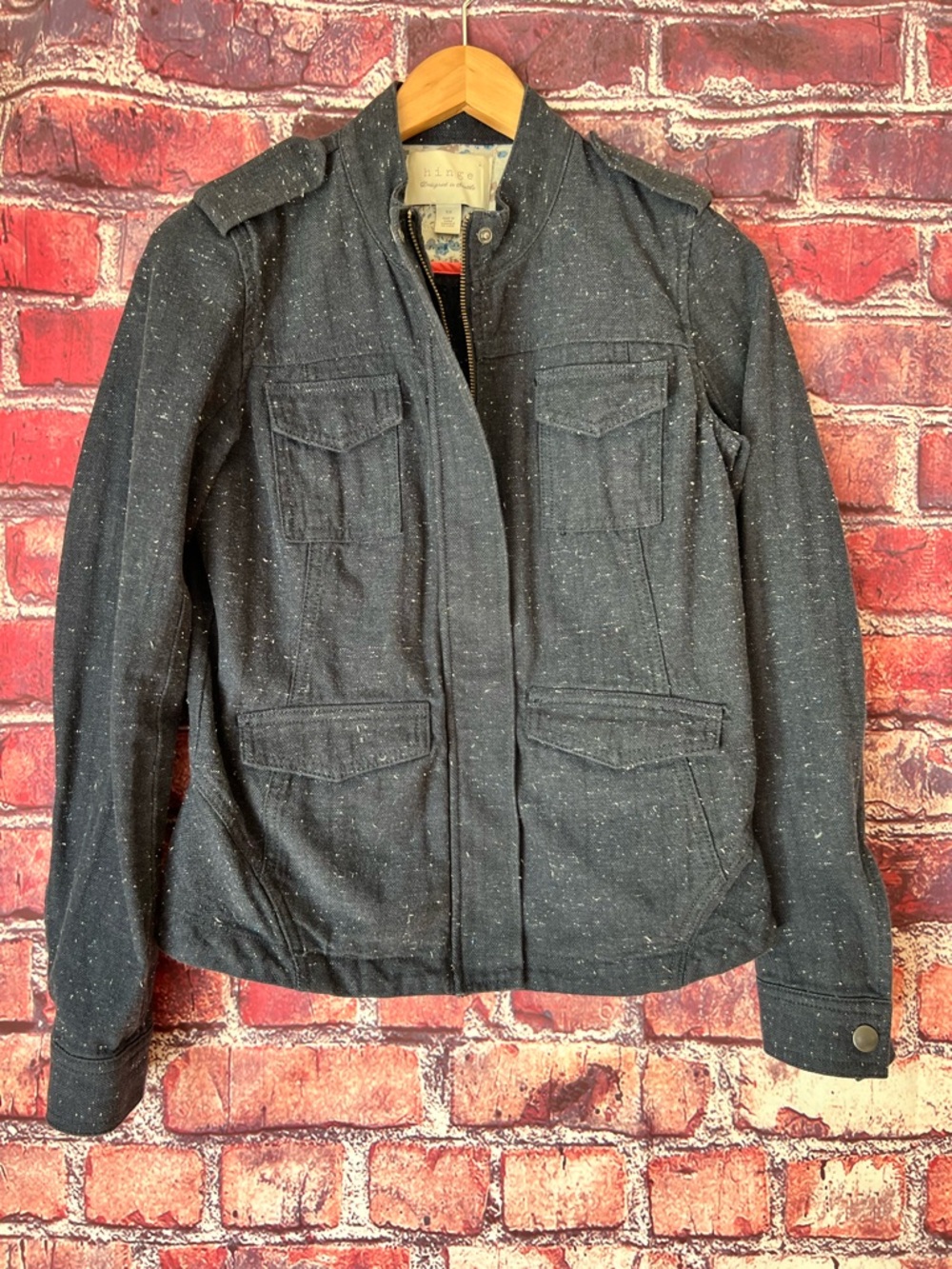 HINGE Navy Blue Nep Utility Field Jacket
